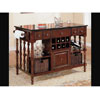 Kitchen Island Cart Dark Wood Finish Marble Top 910029(CO)