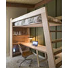 XO Solid Wood Loft Bed With Bookcase And Angle Ladder