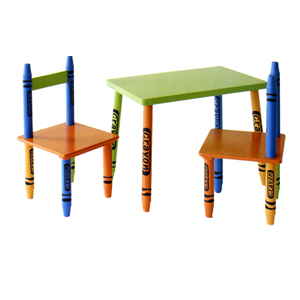 Kids Table And Chair Sets: 3 Piece Crayon Table Chair Set 462 DM @  elitedecore.com