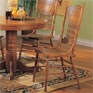 Dining Chairs: Solid Oak Double Press Back Side Chair 5275AN CO @  elitedecore.com